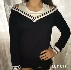 Black on White Sweatshirt